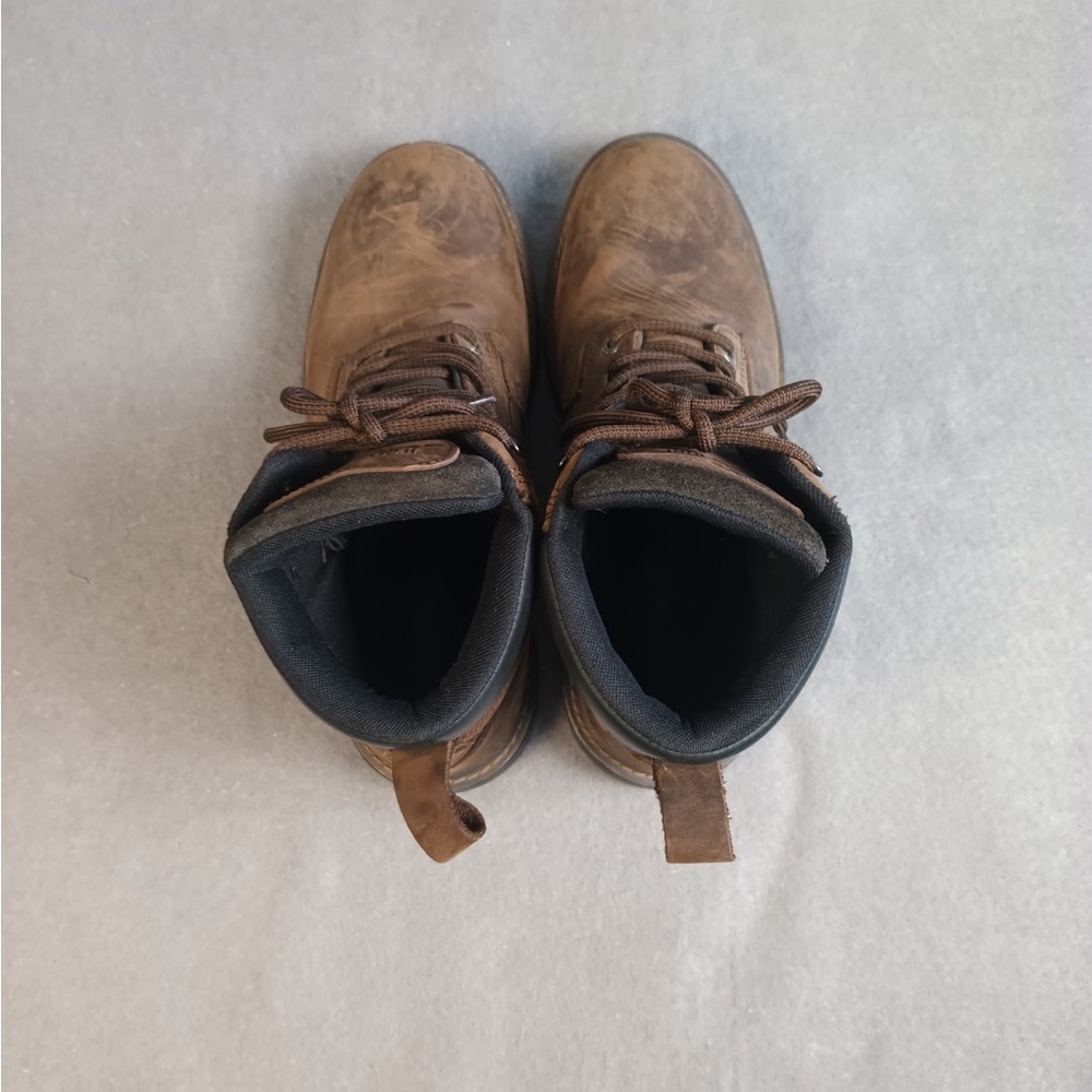 Wolverine Men's Brown Leather Steel Toed Work Boots - Picture 4 of 11